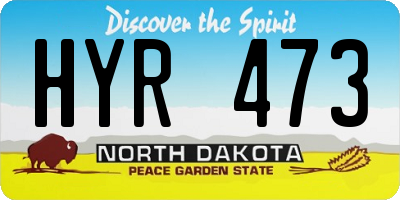 ND license plate HYR473