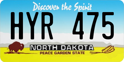 ND license plate HYR475