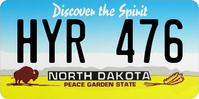 ND license plate HYR476