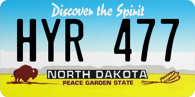 ND license plate HYR477