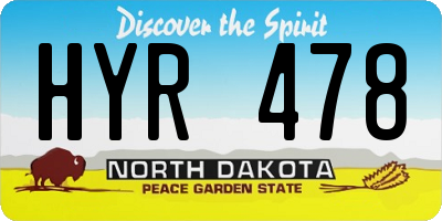 ND license plate HYR478