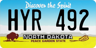 ND license plate HYR492