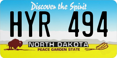 ND license plate HYR494