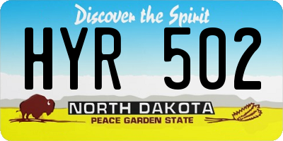 ND license plate HYR502
