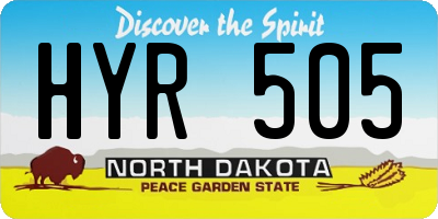 ND license plate HYR505
