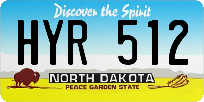 ND license plate HYR512