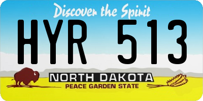 ND license plate HYR513