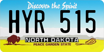 ND license plate HYR515