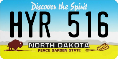 ND license plate HYR516