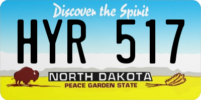 ND license plate HYR517
