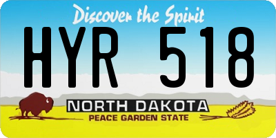 ND license plate HYR518