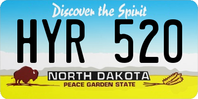ND license plate HYR520