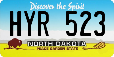 ND license plate HYR523
