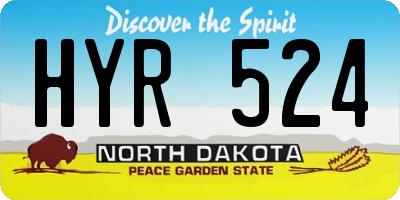 ND license plate HYR524