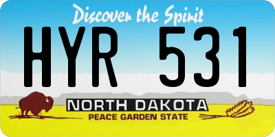 ND license plate HYR531