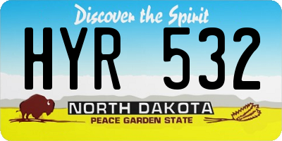 ND license plate HYR532
