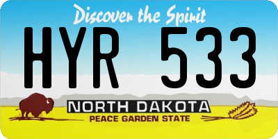 ND license plate HYR533