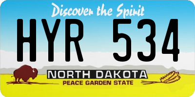 ND license plate HYR534