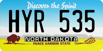 ND license plate HYR535