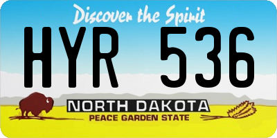 ND license plate HYR536