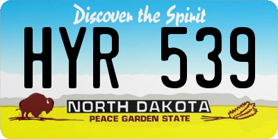 ND license plate HYR539