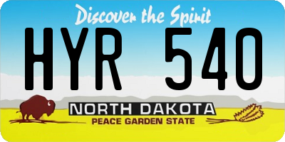 ND license plate HYR540