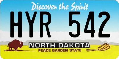 ND license plate HYR542