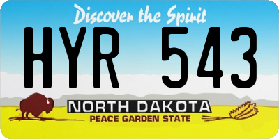 ND license plate HYR543