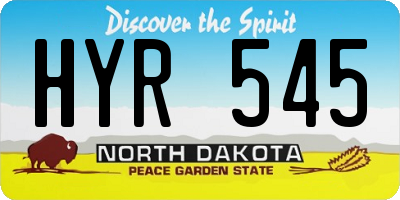 ND license plate HYR545
