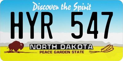 ND license plate HYR547