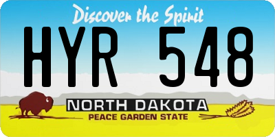 ND license plate HYR548