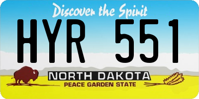 ND license plate HYR551