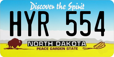 ND license plate HYR554