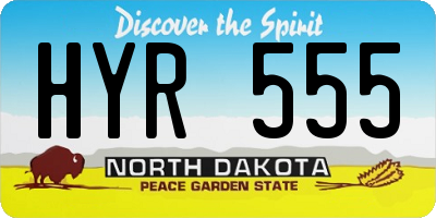 ND license plate HYR555