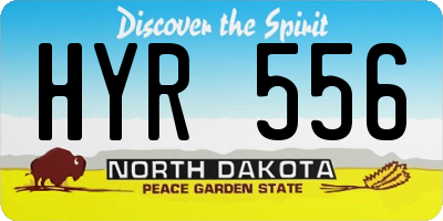 ND license plate HYR556