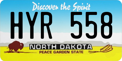 ND license plate HYR558