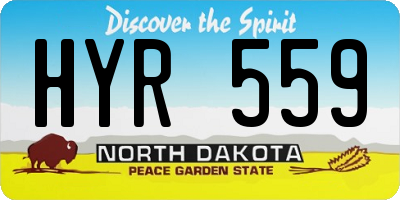 ND license plate HYR559