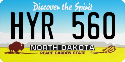 ND license plate HYR560