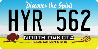 ND license plate HYR562