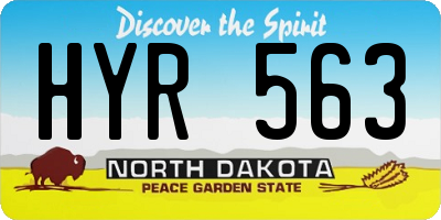 ND license plate HYR563