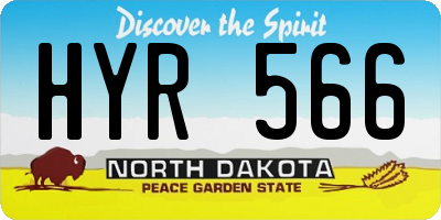 ND license plate HYR566