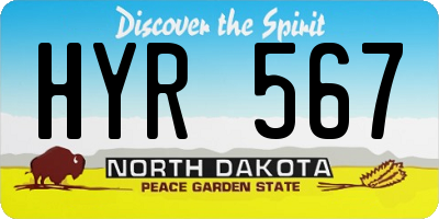 ND license plate HYR567