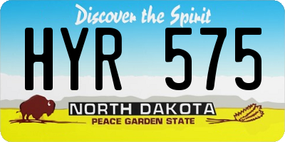 ND license plate HYR575