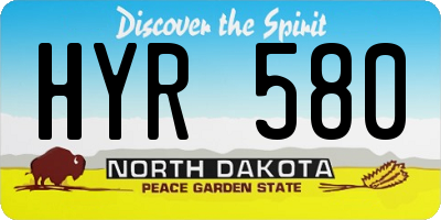 ND license plate HYR580