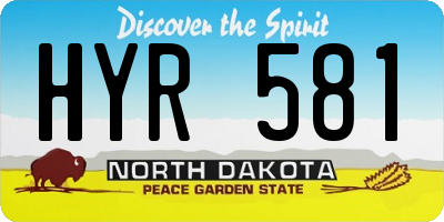 ND license plate HYR581