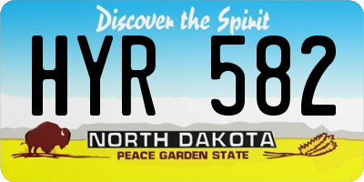 ND license plate HYR582