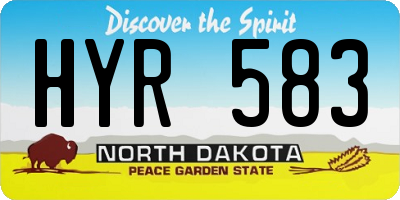 ND license plate HYR583