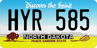 ND license plate HYR585