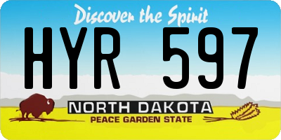 ND license plate HYR597