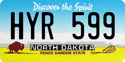 ND license plate HYR599